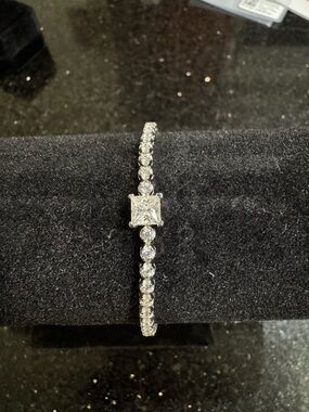 Princess Cut Moissanite Tennis Bracelet - 925 Silver